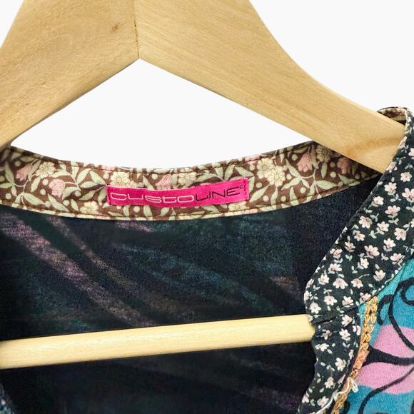 Custo Barcelona Knee Length Dress Blue Print Women’s Size 2 Small - Picture 3 of 12